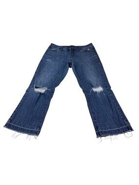 Dear John Distressed Frayed Hem Jeans Size 30 Blue Mid Rise Denim (G842)